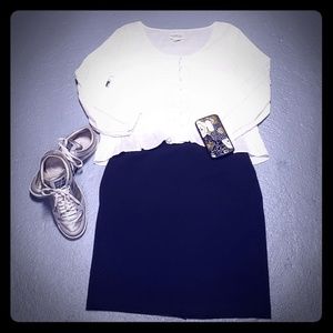 Essentials basic black pencil skirt.